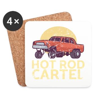Hot Rod Cartel Design Für Oldtimer-fans - Untersetzer (4er-Set) - Weiß - Vorne