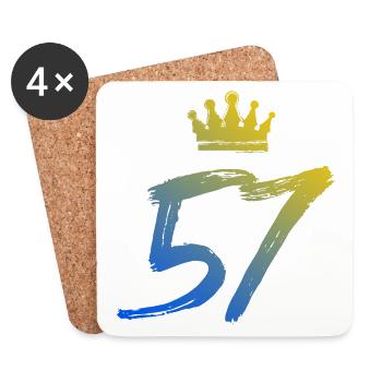 57 Couronne numérique - Dessous de verre (lot de 4) - blanc - Devant