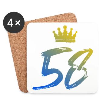 58 Zahl Krone - Untersetzer (4er-Set) - Weiß - Vorne