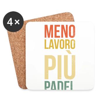 Meno Lavoro Più Padel - Untersetzer (4er-Set) - Weiß - Vorne