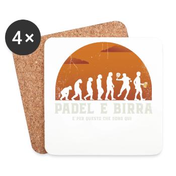 Padel Und Bier, Paddel - Untersetzer (4er-Set) - Weiß - Vorne