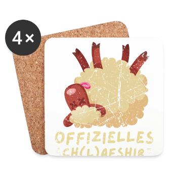 Offizielles Schlafshirt mit Schaf - Untersetzer (4er-Set) - Weiß - Vorne