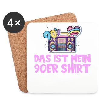 90er Jahre Party und Mottoparty Design, 90s - Untersetzer (4er-Set) - Weiß - Vorne