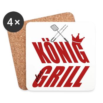 King at the Grill Grill Cutlery - Coasters (set of 4) - white - Front