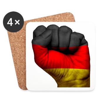 Fist Allemagne - Dessous de verre (lot de 4) - blanc - Devant