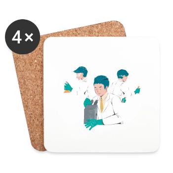 Médecin légiste au lieu de pathologiste, enquêteur - Dessous de verre (lot de 4) - blanc - Devant