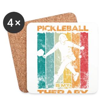 Das Leben Ist Erstaunlich, Pickleball Macht Es - Untersetzer (4er-Set) - Weiß - Vorne
