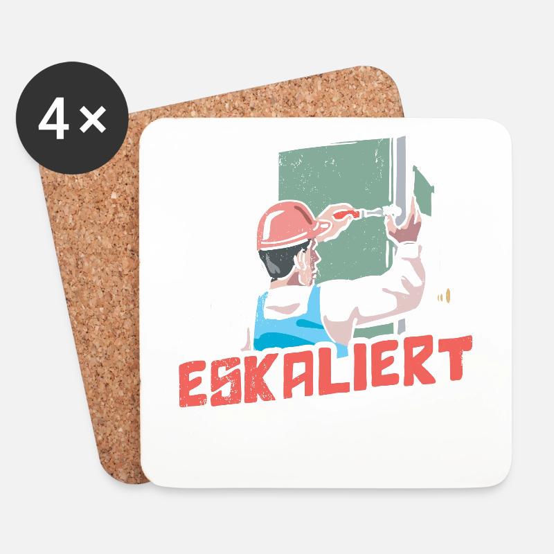 Es Eskaliert Eh Handwerker - Untersetzer (4er-Set) - Weiß