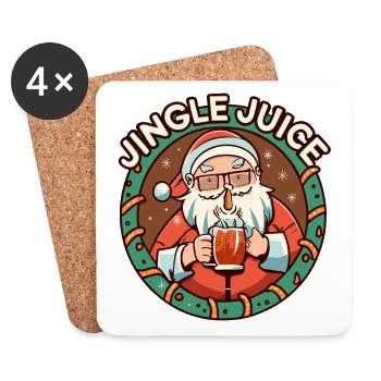 Cadeau de Noël parfait - Jingle Juice - Dessous de verre (lot de 4) - blanc - Devant