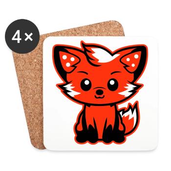 Bande dessinée Fox - Dessous de verre (lot de 4) - blanc - Devant