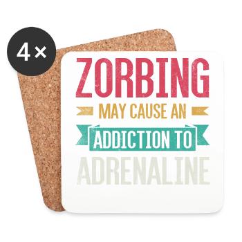 Zorbing can cause a dependence on adrenaline - Coasters (set of 4) - white - Front