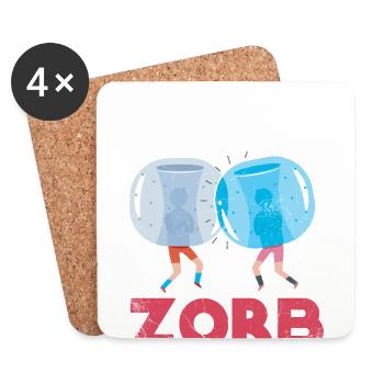 Né de Zorb, Zorbing - Dessous de verre (lot de 4) - blanc - Devant