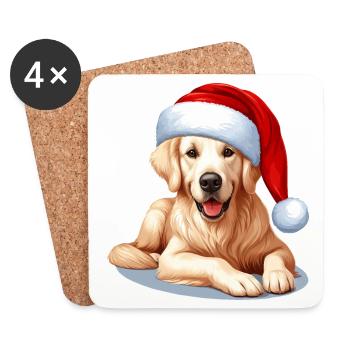 Golden Retriever Heiligabend Spirit - Untersetzer (4er-Set) - Weiß - Vorne