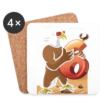 Bald eagle design for sixth birthday - Coasters (set of 4) - white - Front