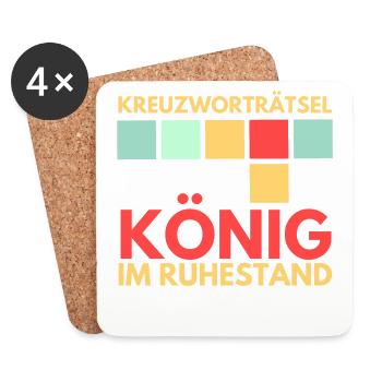 Kreuzworträtsel Design für Opa - Untersetzer (4er-Set) - Weiß - Vorne