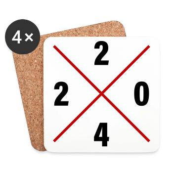 2024 Jahr Zahl - Untersetzer (4er-Set) - Weiß - Vorne