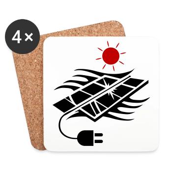 Photovoltaik Solar Energie - Untersetzer (4er-Set) - Weiß - Vorne