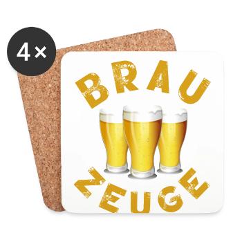 Brewman Beer Drinker - Coasters (set of 4) - white - Front