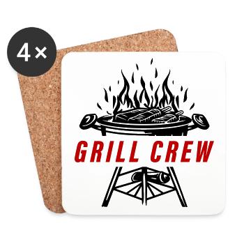 Grill Crew Grilling - Coasters (set of 4) - white - Front
