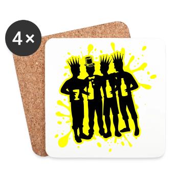 Bachelor Groom Team Bachelors - Dessous de verre (lot de 4) - blanc - Devant