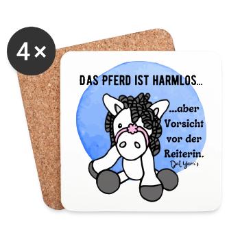 Pferd Anna reiten Kind Mädchen - Untersetzer (4er-Set) - Weiß - Vorne