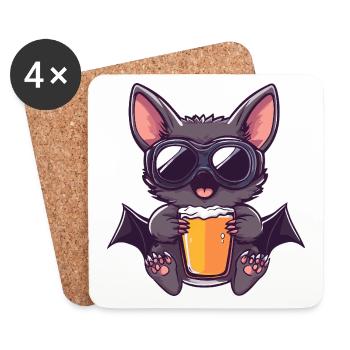Bat Après-Ski Bière Bande Dessinée - Dessous de verre (lot de 4) - blanc - Devant