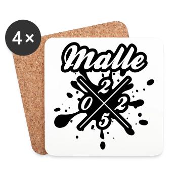 Malle 2025 Mallorca - Untersetzer (4er-Set) - Weiß - Vorne