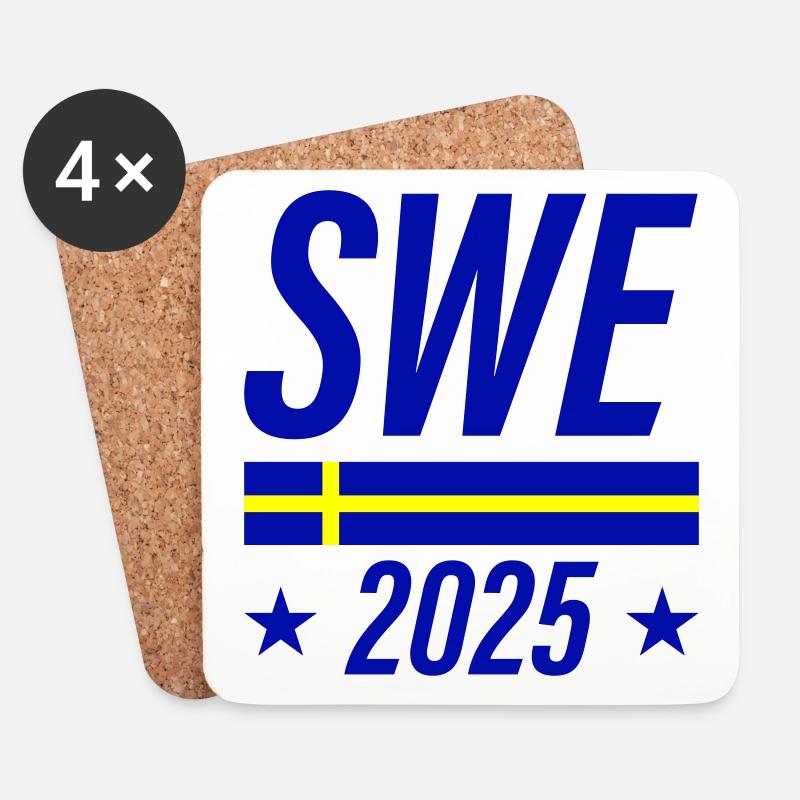 Schweden 2025 Team - Untersetzer (4er-Set) - Weiß