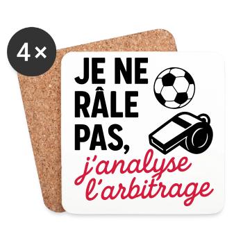 Je ne râle pas,football,foot,Football,Foot,Sport - Dessous de verre (lot de 4) - blanc - Devant