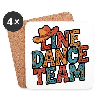 Line Dance Gruppe Team Familie Tanzen - Untersetzer (4er-Set) - Weiß - Vorne