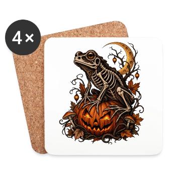 Toad on pumpkin - Coasters (set of 4) - white - Front