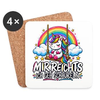 Mir reicht’s – Ich geh schaukeln - Untersetzer (4er-Set) - Weiß - Vorne