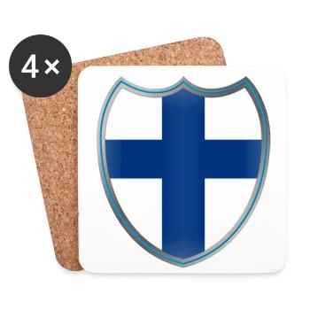 Finland (Finnland_Wappen) - Untersetzer (4er-Set) - Weiß - Vorne