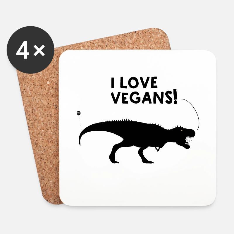 Ich liebe Veganer - Untersetzer (4er-Set) - Weiß