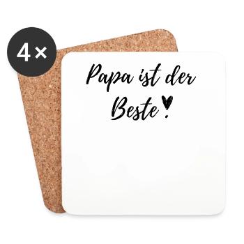 Papa - Untersetzer (4er-Set) - Weiß - Vorne
