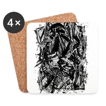 Abstraction de la mort - Dessous de verre (lot de 4) - blanc - Devant