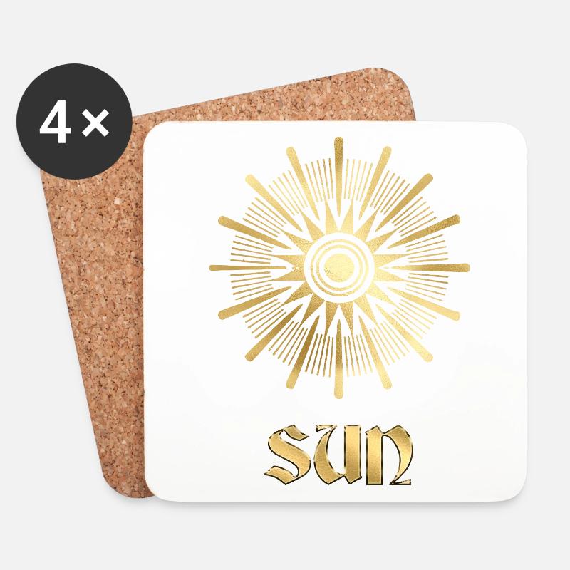 Goldene Sonne wurde Tarot - Untersetzer (4er-Set) - Weiß