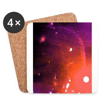 Psychedelic Orange Moon - Untersetzer (4er-Set) - Weiß - Vorne