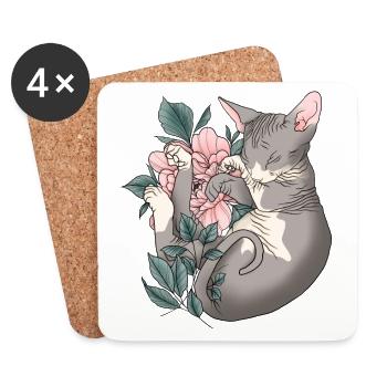 Shpynx Cat - Untersetzer (4er-Set) - Weiß - Vorne