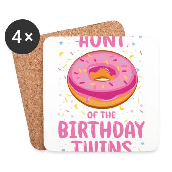 Aunt of the birthday twins - Coasters (set of 4) - white - Front