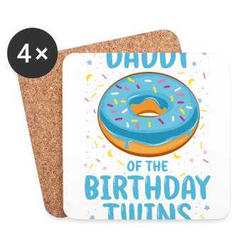 Father of the birthday twins - Coasters (set of 4) - white - Front