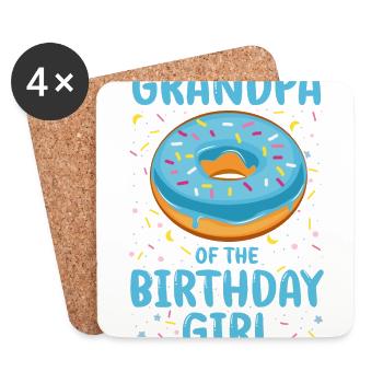 Grand-père de la fille d’anniversaire - Dessous de verre (lot de 4) - blanc - Devant