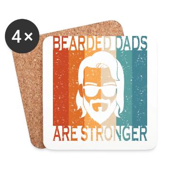 Les papas barbus sont Sronger - Dessous de verre (lot de 4) - blanc - Devant