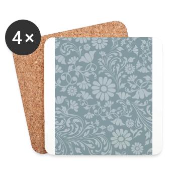 Florales muster in grau blau - Untersetzer (4er-Set) - Weiß - Vorne