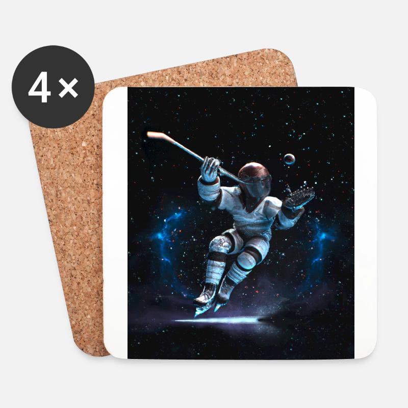 Eishockey Space Power - Untersetzer (4er-Set) - Weiß
