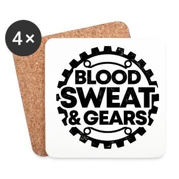 Blood Sweat And Gears Car Mechanic Automobile Love - Coasters (set of 4) - white - Front