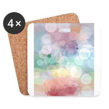 Chakren Pastell Design abstrakt zarte Pastellfarbe - Untersetzer (4er-Set) - Weiß - Vorne