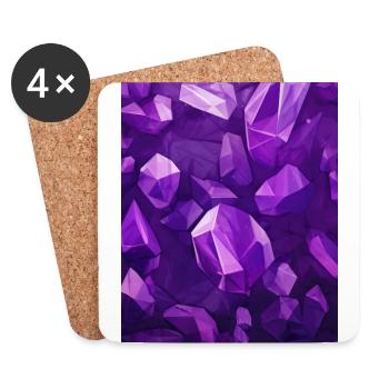 Amethyst Stein Muster - Untersetzer (4er-Set) - Weiß - Vorne
