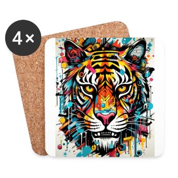 [MB] Ferocious Fear: Lion's Teeth - Coasters (set of 4) - white - Front