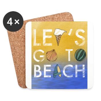 Lets Go to beach - Untersetzer (4er-Set) - Weiß - Vorne